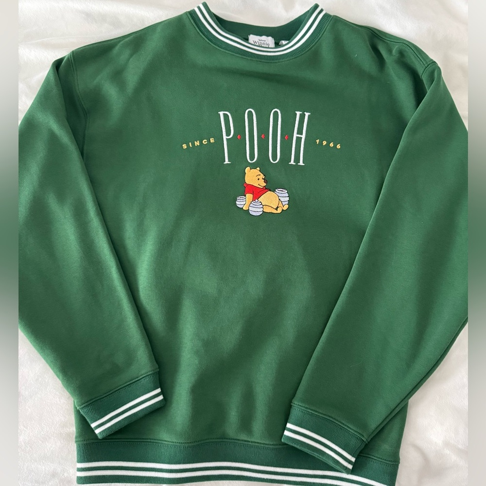 Disney Green Pooh Crewneck Sweater
